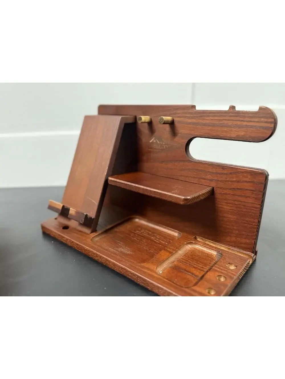 TYBELCO Wooden Desk Valet Organizer Phone Watch Wallet Dock Station